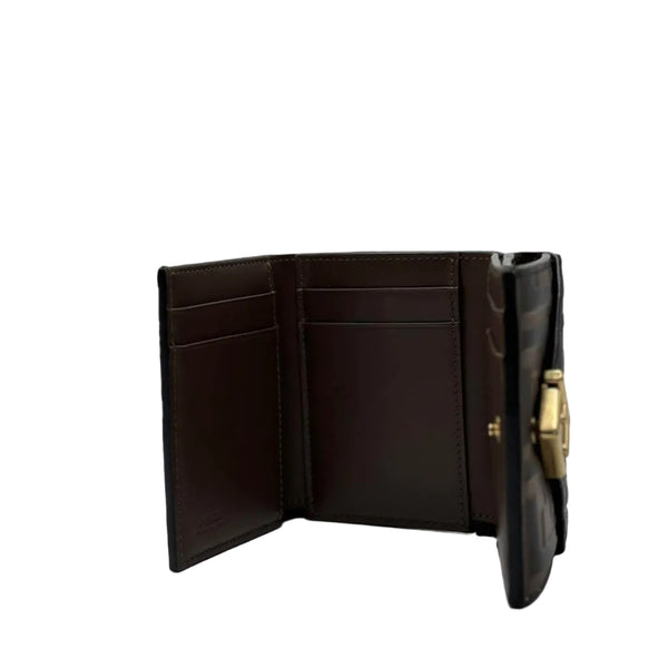 Fendi FF Diamonds Wallet Brown and black FF leather Wallet (Like new) 26HGV2M