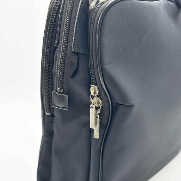 Burberry Nova Check Black Label Business Bag Nylon Black (Pre-owned)