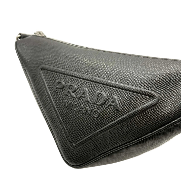 Prada Black Saffiano Triangle Logo Crossbody (Pre-owned) MVQ4Y6Q