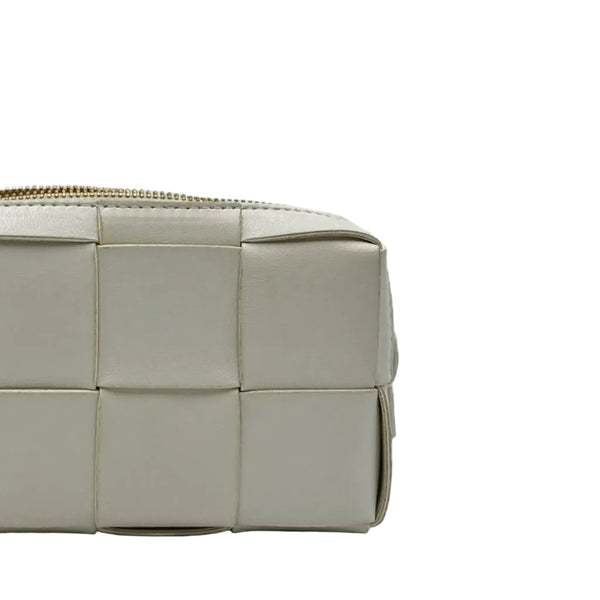 Bottega Veneta Lambskin Maxi Intrecciato Small Brick Cassette Bag White (Pre-owned) 39T8TJK