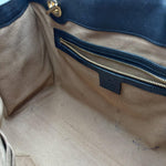 Load image into Gallery viewer, Gucci Beige/Black GG Supreme Canvas Padlock Medium Tote (Pre-owned) 74GV927

