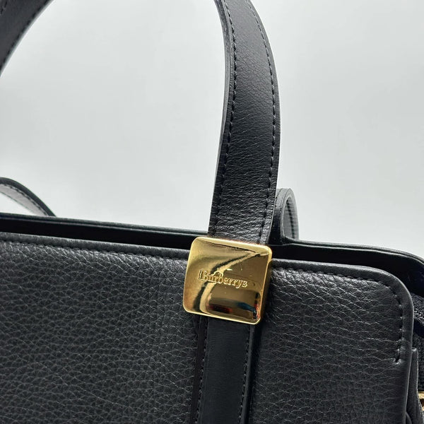 Burberry Small Banner Leather Handbag Black (Like new) BCV3YJR