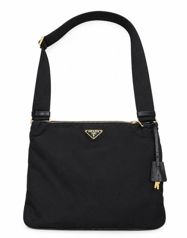 Prada Square Nylon Shoulder Bag Black (Pre-owned) G4B7T3D