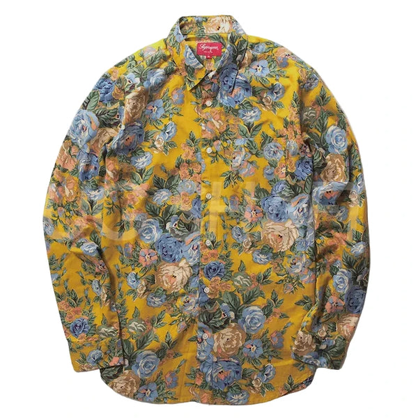 Supreme Flowers Shirt All cotton Lightweight Flannel
