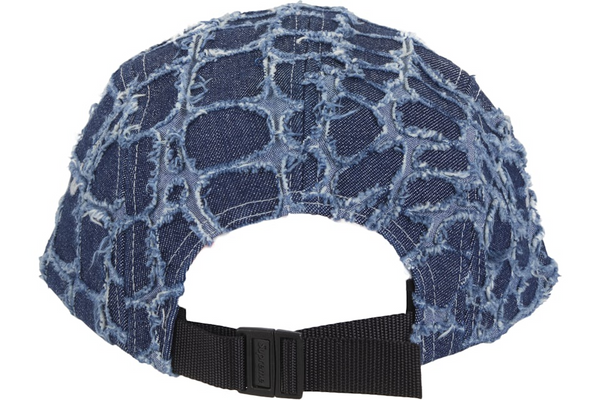 Supreme Frayed Croc Denim Camp Cap Navy