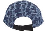 Load image into Gallery viewer, Supreme Frayed Croc Denim Camp Cap Navy
