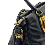 Load image into Gallery viewer, Prada Black Soft Calf Leather Satchel Bag W/ Long Strap (Pre-owned) RBCTQTV
