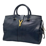 Load image into Gallery viewer, Saint Laurent Navy Blue Leather Medium Cabas Chyc Tote (Pre-owned) XQ6MTWG
