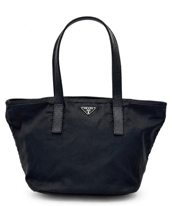 Prada Nylon Tessuto Black Mini Tote Shoulder Bag (Pre-owned)