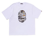 Load image into Gallery viewer, BAPE Multi Logo Big Ape Head Relaxed Fit Tee White

