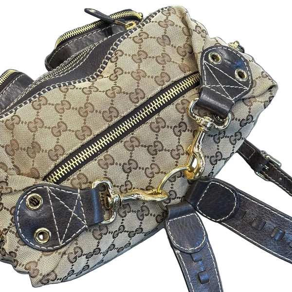 Gucci Monogram Medium Darwin Convertible Backpack Brown (Pre-owned)