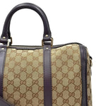 Load image into Gallery viewer, Gucci Beige/Purple GG Canvas Medium Joy Boston Bag W/Shoulder Strap (Like new)
