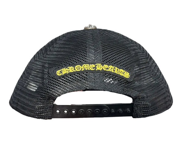 Chrome Hearts Plus Cross Seal Stamp Black Trucker Hat