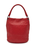 Load image into Gallery viewer, Bottega Veneta Red Intrecciato Leather Shoulder Handbag (Pre-owned) 2KRXVTX
