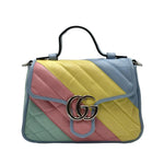 Load image into Gallery viewer, Gucci Multicolored Quilted Leather Marmont Mini Top Handle Bag (Like new) 6G2C7WM
