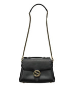 Load image into Gallery viewer, Gucci Interlocking G Shoulder Bag in Black Grained Leather (Like new) 3J4T628
