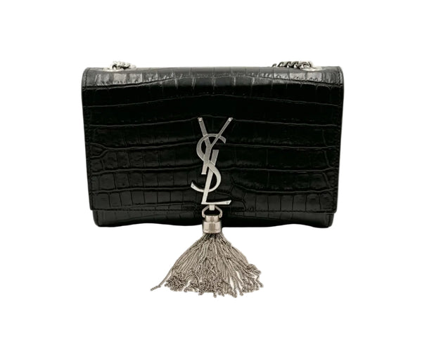 Saint Laurent Kate Tassel Chain Bag Small Croc-Embossed (Like new)