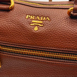 Load image into Gallery viewer, Prada Brown Vitello Daino Leather Zip Tote Bag (Pre-owned) GB3VKHK
