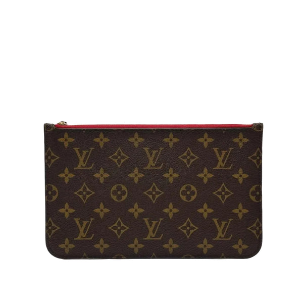 Louis Vuitton Monogram Canvas Neverfull PM Pochette Zippered Clutch Bag W/O Strap (Bnew) WD782WK