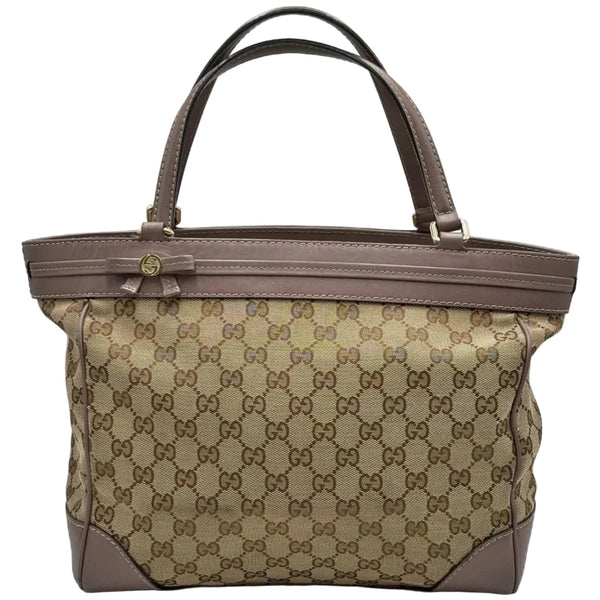 Gucci Beige/Purple GG Canvas Mayfair Tote Bag (Pre-owned) GYTJX8K