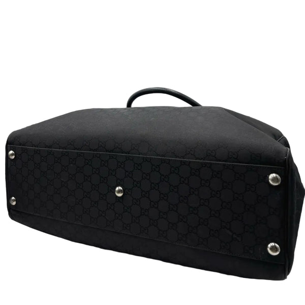 Gucci Black GG Nylon Weekender Travel Bag (Pre-owned) 7DWK3H6