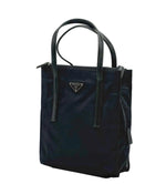 Load image into Gallery viewer, Prada Nylon Handbag Black Silver Triangle Logo (Pre-owned)

