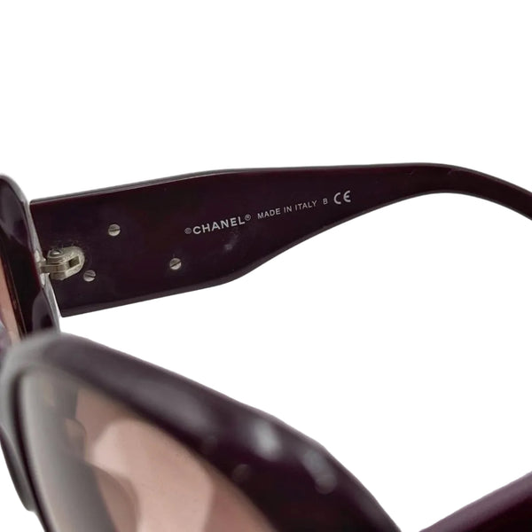 Chanel Vintage Cocomark Camellia Sunglasses Purple Eyewear (Pre-owned)