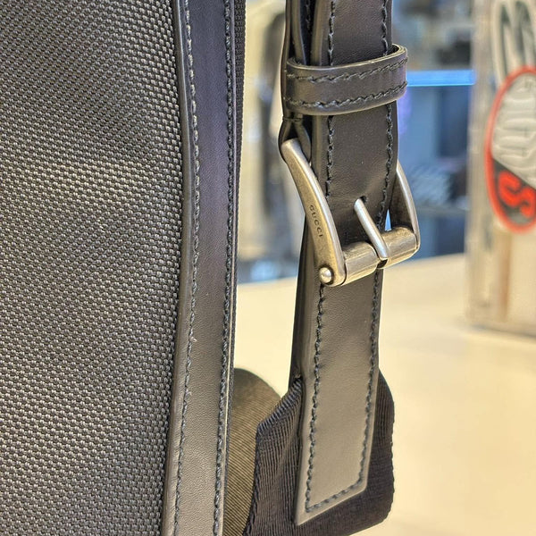 Gucci Techno Canvas Web Top Handle Shoulder Bag Black (Pre-owned)