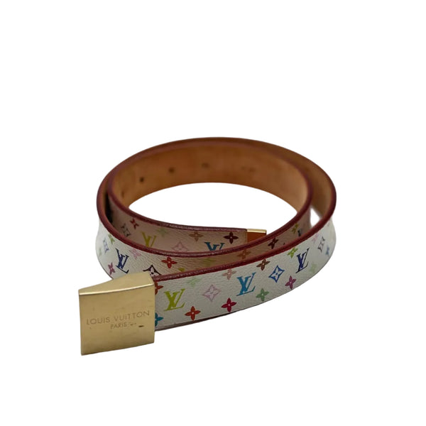Louis Vuitton Multicolor Belt White (Pre-owned) 4JJQ3V8