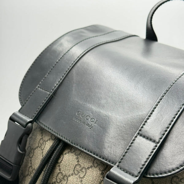 Gucci Soft Backpack Monogram GG Black/Brown (Pre-owned) MD77GQD