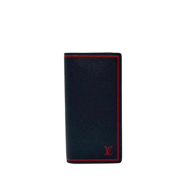 Louis Vuitton Blue/Red Taiga Leather Brazza Wallet (Bnew) W7K3246
