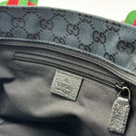 Load image into Gallery viewer, Gucci GG Canvas Sherry Line Tote Bag Handbag black (Pre-owned) 4DV889J
