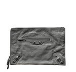 Load image into Gallery viewer, Balenciaga Lambskin Motocross Giant 12 Zip Around Flat Clutch Bag (Like new) VVM8QX4
