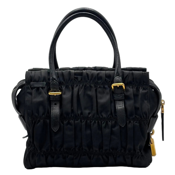 Prada Nylon Gaufre Black Handbag Black (Pre-owned) 47BG9W8