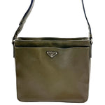 Load image into Gallery viewer, Prada Vitello Daino Flat Pocket Messenger Bag Olive (Pre-owned) 44H732Y
