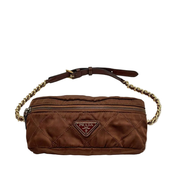 Prada Brown Nylon Small Shoulder Bag (Pre-owned)