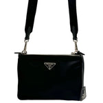 Load image into Gallery viewer, Prada Re-Nylon &amp; Saffiano Leather Pouch Black (Like new) T7XHY8T
