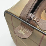 Load image into Gallery viewer, Burberry Check Boston Bag Travel Khaki Brown Canvas Leather (Pre-owned) T64W6QY
