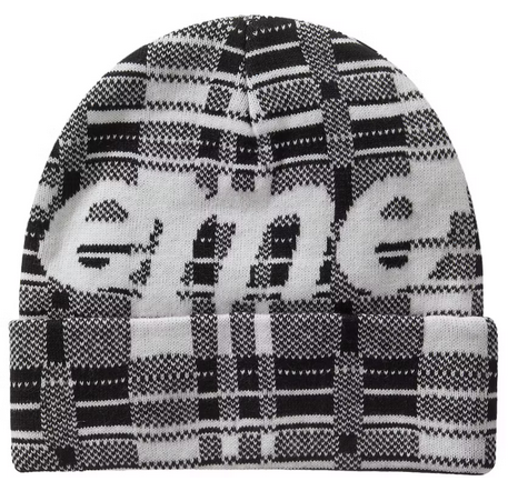 Supreme Big Logo Beanie Beanie (FW23) White Plaid – shoegamemanila