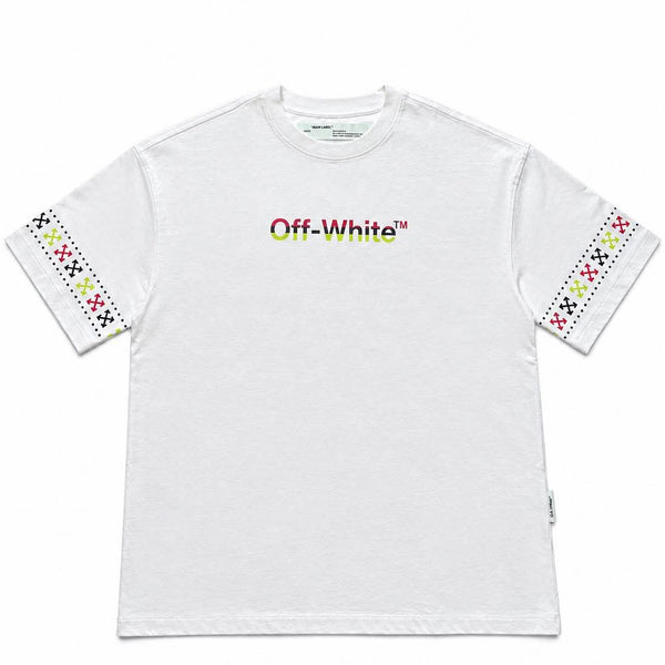Off-White Red Purple Green Arrow Short Sleeve T-shirt White