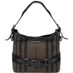Load image into Gallery viewer, Burberry Brown Canvas House Check Prorsum Vintage Hobo (Pre-owned) K487RRQ
