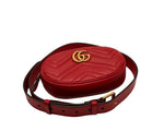 Load image into Gallery viewer, Gucci GG Marmont Matelasse Belt Bag Red Quilted Leather (Like new) K4462J2
