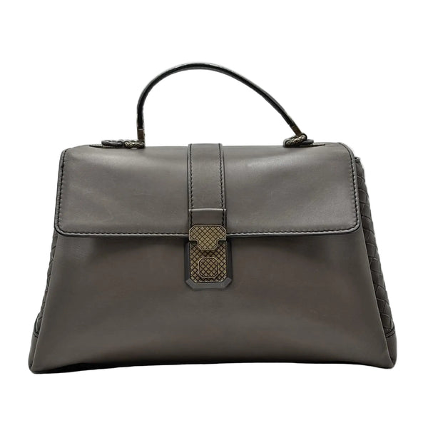 Bottega Veneta  Steel Nappa Small Piazza Bag (Pre-owned) 86T6CYJ