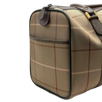 Load image into Gallery viewer, Burberry Check Boston Bag Travel Khaki Brown Canvas Leather (Pre-owned)
