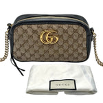 Load image into Gallery viewer, Gucci Beige/Ebony GG Diagonal Quilted Canvas Marmont Small Camera Bag (Like new) VM8BD27

