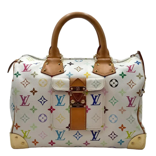 Louis Vuitton x Takashi Murakami White Monogram Multicolor Speedy 30 Bag (Pre-owned) QG6YDR4