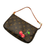 Load image into Gallery viewer, Louis Vuitton x Takashi Murakami Limited Edition Cerises Mini Pochette Bag (Like new) 3QTJC6M
