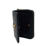Load image into Gallery viewer, Saint Laurent Black Quilted Leather Zip Around Compact Wallet (Pre-owned) K9C8624

