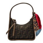 Load image into Gallery viewer, Fendi Fabric Jacquard Vitello Grace FF 1974 Mini Fendessence Shoulder Bag Tobacco Moro Ebano (Like new) 4BW2Y6R
