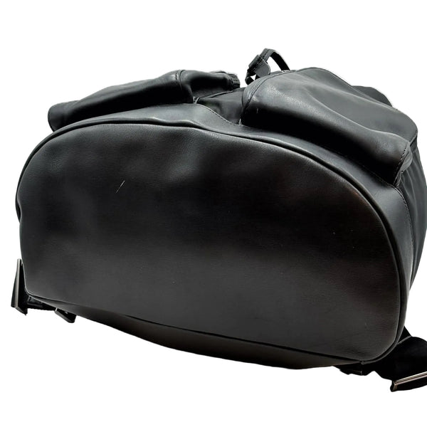 Prada Leather Backpack With Nylon Trim Black (Pre-owned) GCH9KMM